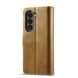 IMEEKE Peňaženkový kryt Samsung Galaxy Z Fold5 5G svetlohnedý