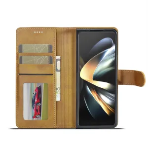 IMEEKE Peňaženkový kryt Samsung Galaxy Z Fold5 5G svetlohnedý