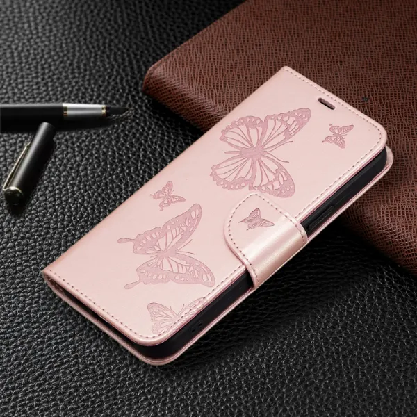ART BUTTERFLY Peňaženkový obal pre Xiaomi Redmi 13C / Poco C65 svetloružový