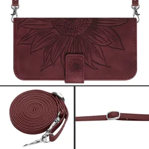 ART SUNFLOWER Peňaženkový obal pre Xiaomi Redmi 12 5G bordový