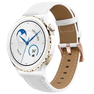 LEATHER Kožený remienok pre Garmin Forerunner 265S / Forerunner 255S / Venu 2S biely