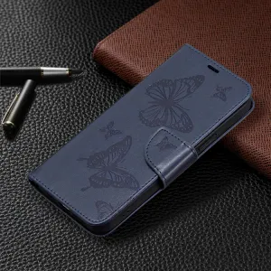 ART BUTTERFLY Peňaženkový obal pre Xiaomi Redmi 13C / Poco C65 modrý
