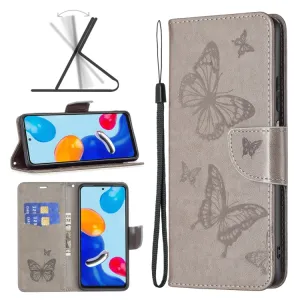 ART Peňaženkový kryt Xiaomi Redmi Note 12S BUTTERFLIES šedý