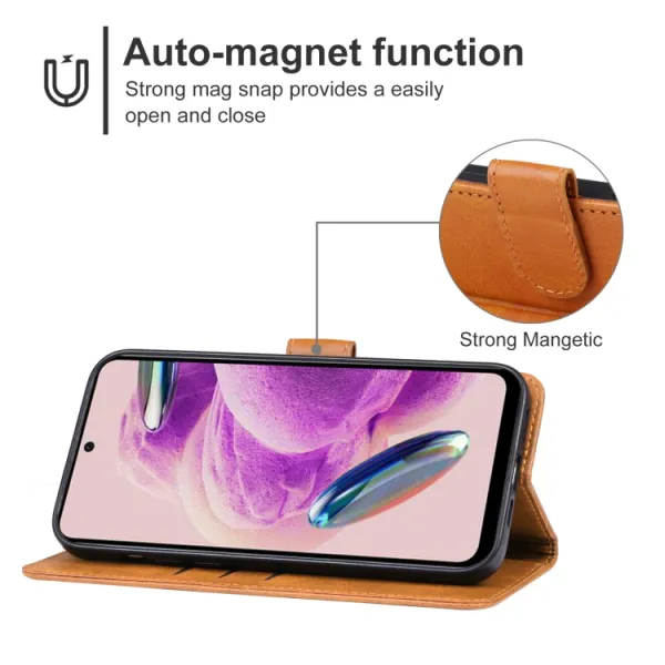 SMOOTH Peňaženkové puzdro pre Xiaomi Redmi Note 12S hnedé