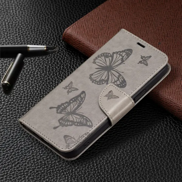 ART BUTTERFLY Peňaženkový obal pre Xiaomi Redmi Note 13 šedý