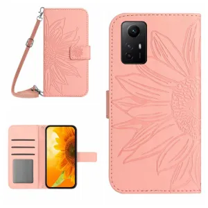 ART SUNFLOWER Peňaženkové puzdro s remienkom Xiaomi Redmi Note 12S ružové