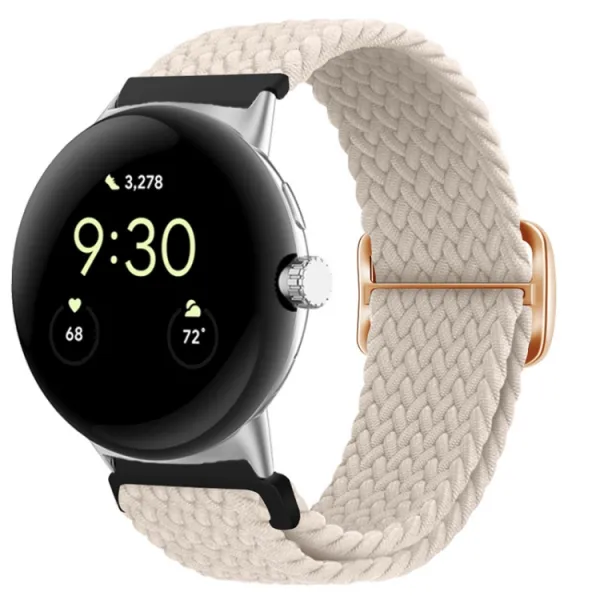BRAIDED Nylonový remienok pre Google Pixel Watch / Pixel Watch 2 béžový