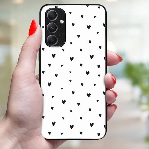 MY ART Ochranný obal Samsung Galaxy A34 5G BLACK HEARTS (167)