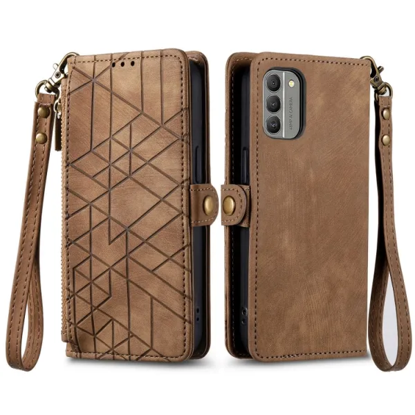 GEOM Peňaženkové puzdro pre Nokia C32 hnedé