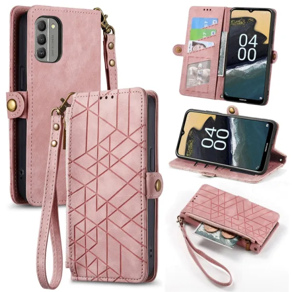 GEOM Peňaženkové puzdro pre Nokia G22 ružové