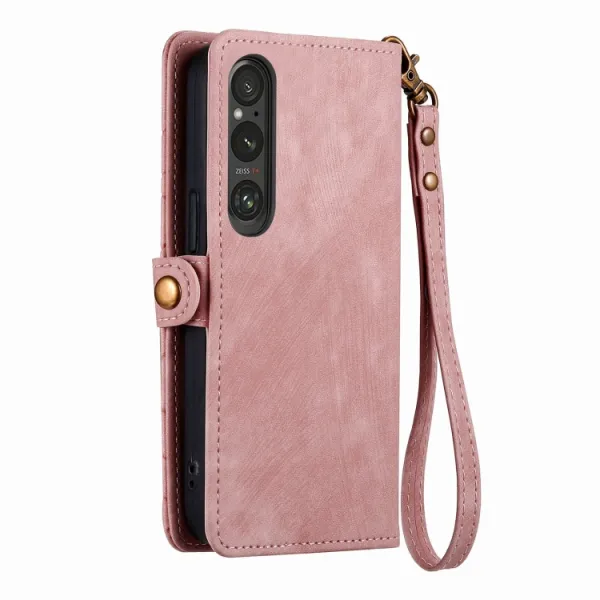 GEOM Peňaženkové puzdro pre Sony Xperia 1 V ružové