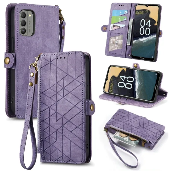 GEOM Peňaženkové puzdro pre Nokia C32 fialové