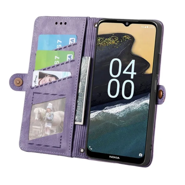 GEOM Peňaženkové puzdro pre Nokia C32 fialové