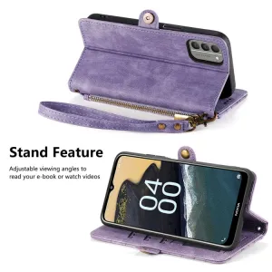 GEOM Peňaženkové puzdro pre Nokia C32 fialové