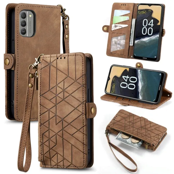 GEOM Peňaženkové puzdro pre Nokia C32 hnedé