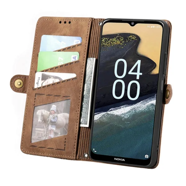GEOM Peňaženkové puzdro pre Nokia C32 hnedé
