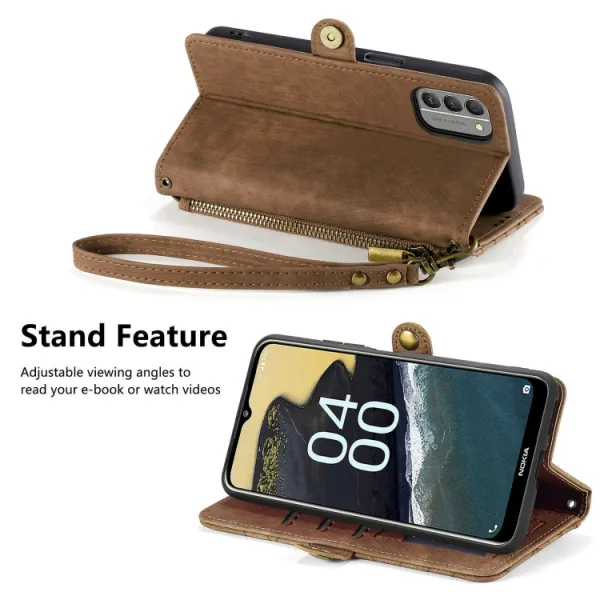GEOM Peňaženkové puzdro pre Nokia C32 hnedé