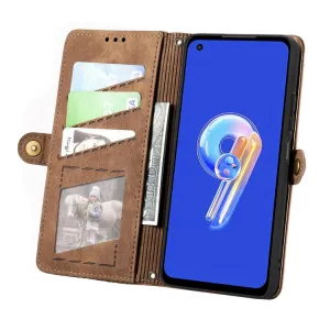 GEOM Peňaženkové puzdro pre Asus Zenfone 10 hnedé