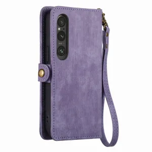 GEOM Peňaženkové puzdro pre Sony Xperia 10 V fialové