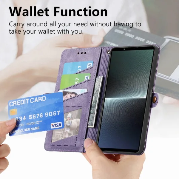 GEOM Peňaženkové puzdro pre Sony Xperia 10 V fialové