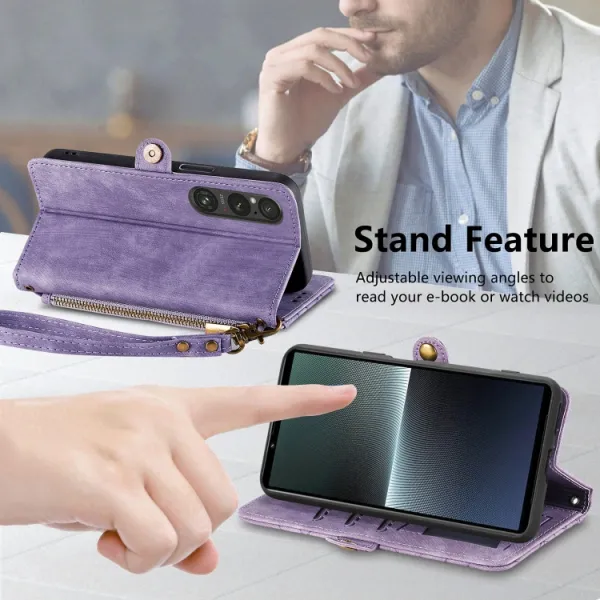 GEOM Peňaženkové puzdro pre Sony Xperia 10 V fialové