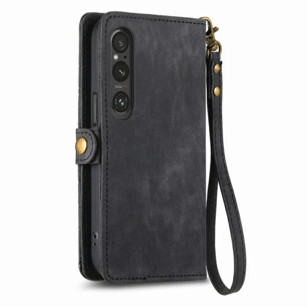 GEOM Peňaženkové puzdro pre Sony Xperia 1 V čierne