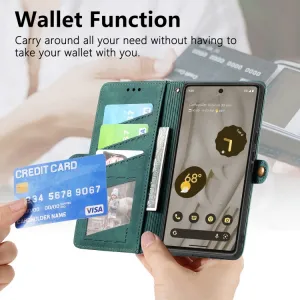 GEOM Peňaženkové puzdro pre Google Pixel 7a zelené