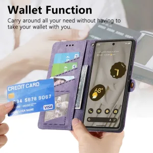 GEOM Peňaženkové puzdro pre Google Pixel 7 fialové