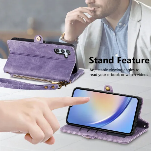 GEOM Peňaženkové puzdro pre Samsung Galaxy A13 fialové