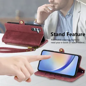 GEOM Peňaženkové puzdro pre Samsung Galaxy A14 5G červené