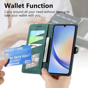 GEOM Peňaženkové puzdro pre Samsung Galaxy A13 5G zelené