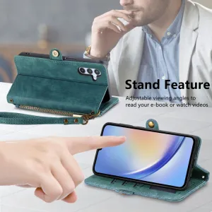 GEOM Peňaženkové puzdro pre Samsung Galaxy A13 5G zelené