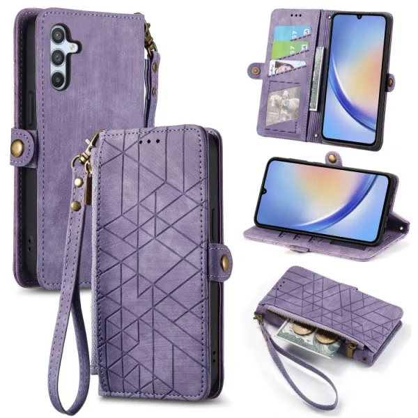 GEOM Peňaženkové puzdro pre Samsung Galaxy A13 fialové