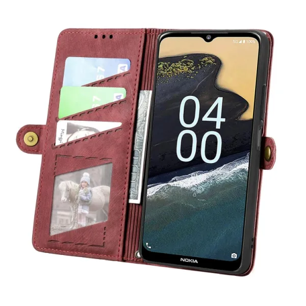 GEOM Peňaženkové puzdro pre Nokia C32 červené