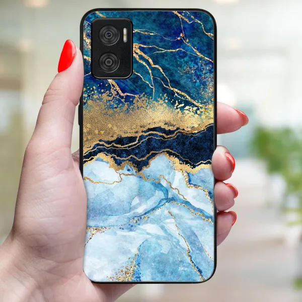 MY ART Ochranný obal Motorola Moto E22 / E22i BLUE MARBLE (141)