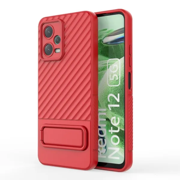 WAVY Ochranný kryt so stojanom Xiaomi Redmi Note 12 5G červený