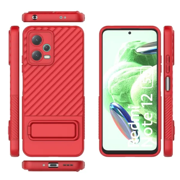 WAVY Ochranný kryt so stojanom Xiaomi Redmi Note 12 5G červený