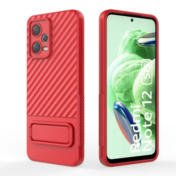 WAVY Ochranný kryt so stojanom Xiaomi Redmi Note 12 5G červený