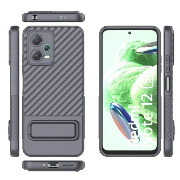 WAVY Ochranný kryt so stojanom Xiaomi Redmi Note 12 5G šedý