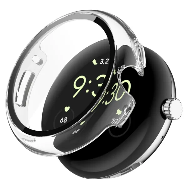 PC FULL COVER Plastový kryt so sklom pre Google Pixel Watch / Pixel Watch 2 priehľadný