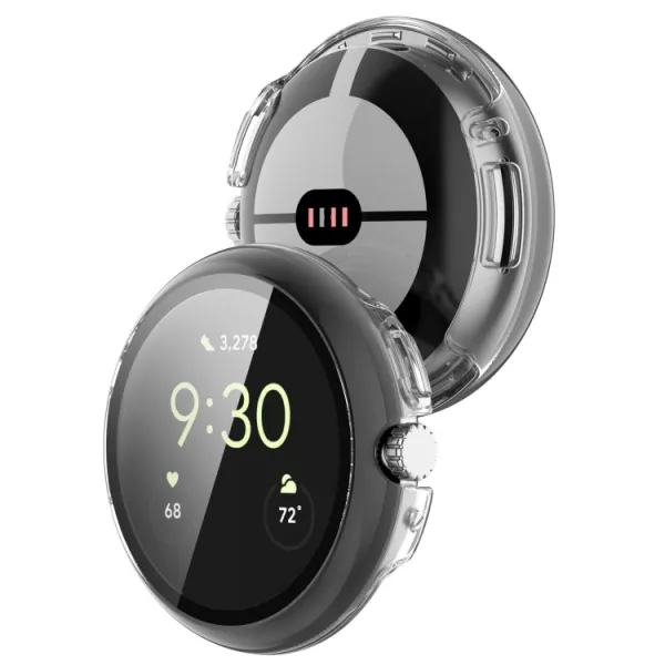 PC FULL COVER Plastový kryt so sklom pre Google Pixel Watch / Pixel Watch 2 priehľadný