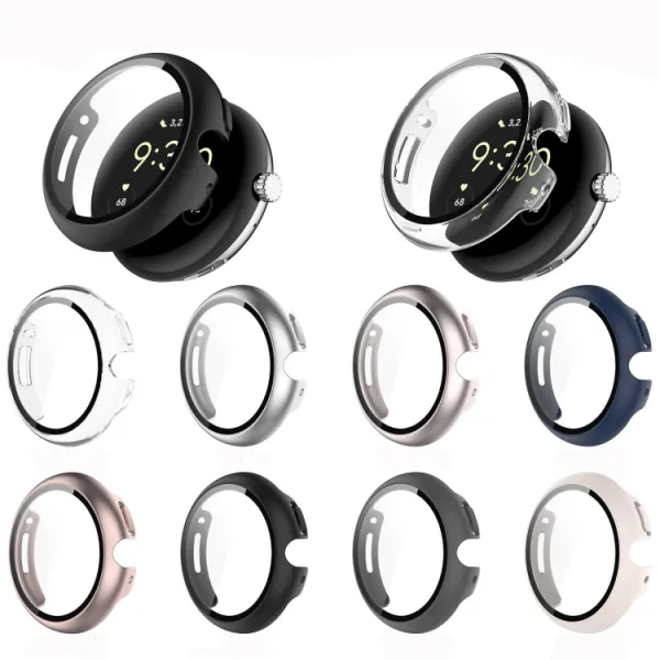 PC FULL COVER Plastový kryt so sklom pre Google Pixel Watch / Pixel Watch 2 priehľadný