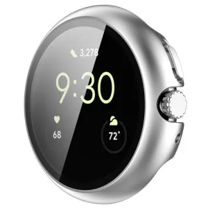 PC FULL COVER Plastový kryt so sklom pre Google Pixel Watch / Pixel Watch 2 strieborný