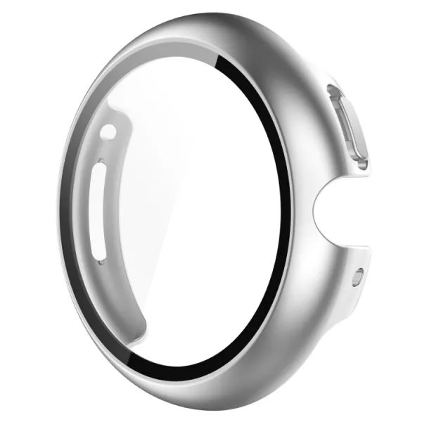 PC FULL COVER Plastový kryt so sklom pre Google Pixel Watch / Pixel Watch 2 strieborný
