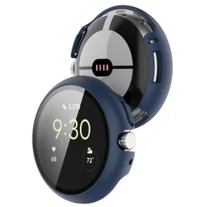 PC FULL COVER Plastový kryt so sklom pre Google Pixel Watch / Pixel Watch 2 tmavomodrý
