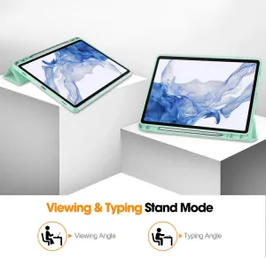 ENKAY LEATHER Zaklápací obal pre Samsung Galaxy Tab S9 modrý