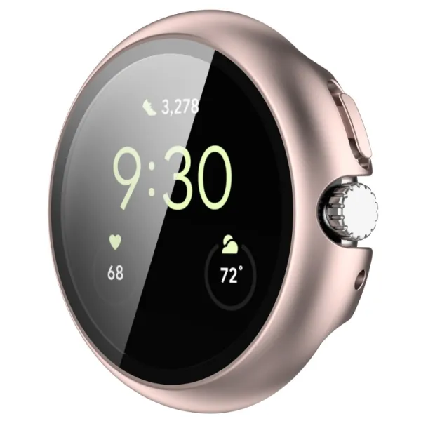 PC FULL COVER Plastový kryt so sklom pre Google Pixel Watch / Pixel Watch 2 ružový