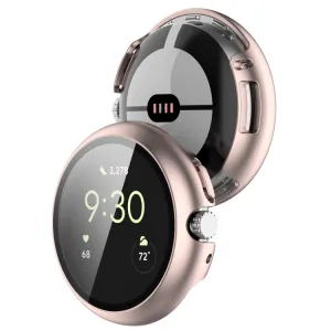 PC FULL COVER Plastový kryt so sklom pre Google Pixel Watch / Pixel Watch 2 ružový