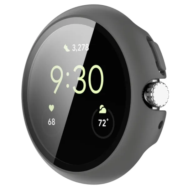 PC FULL COVER Plastový kryt so sklom pre Google Pixel Watch / Pixel Watch 2 šedý