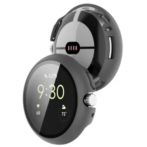 PC FULL COVER Plastový kryt so sklom pre Google Pixel Watch / Pixel Watch 2 šedý